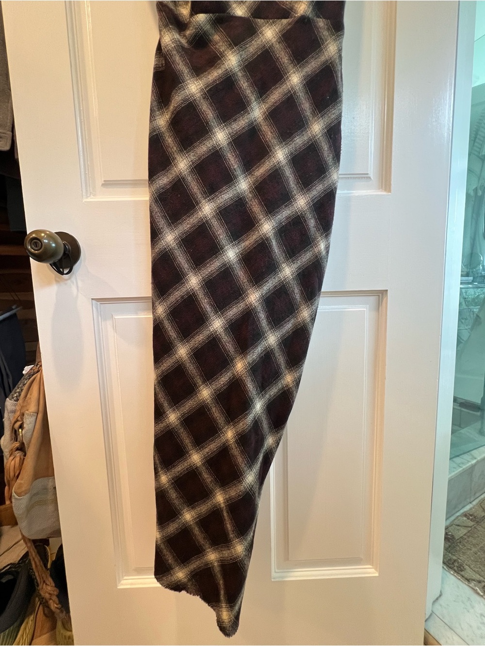 Isabel Marant Naerys Black and Cream Plaid Midi Dress with Shoulder Bow Sz36 - Picture 6 of 11